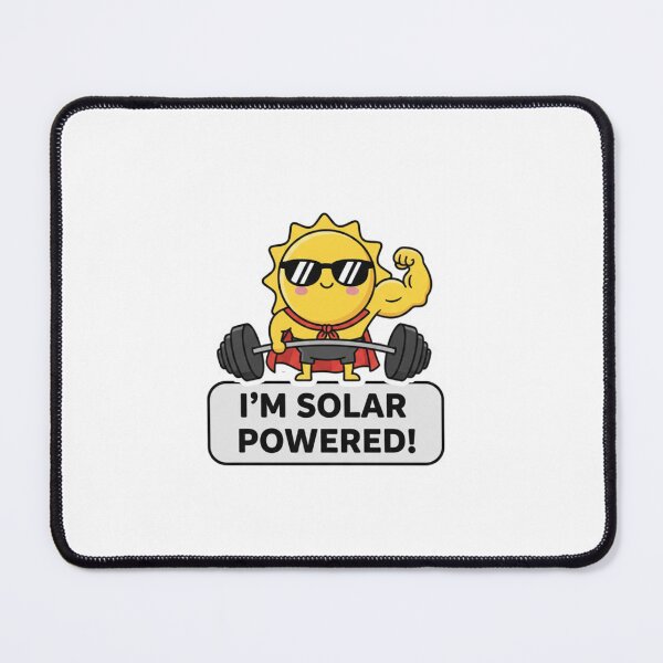 Item preview, I’m Solar Powered – Cute Strong Sun Superhero Sticker | Funny Fitness & Renewable Energy Art designed and sold by Gurjeetpixelart.