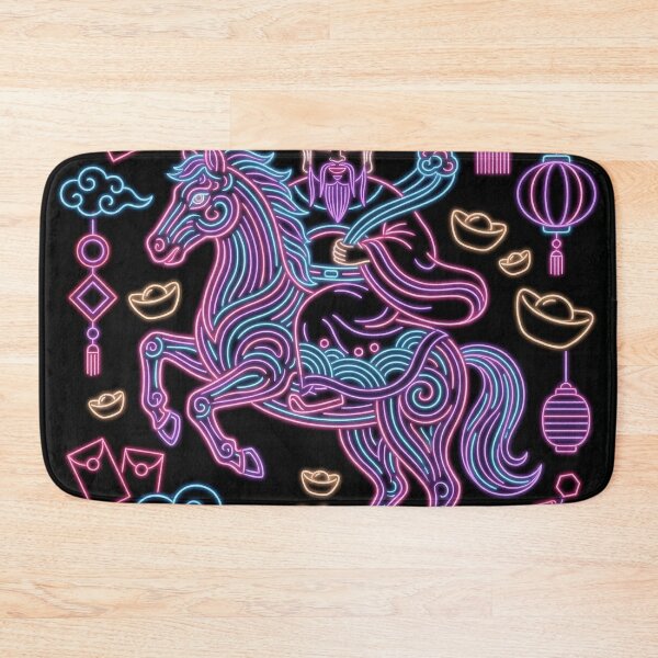 Item preview, Vibrant Neon Caishen Riding Horse and Red Envelopes designed and sold by zzz888.