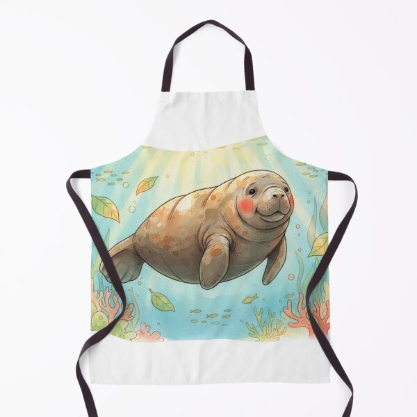 Item preview, Watercolor Manatee Ocean Swim designed and sold by Litely.