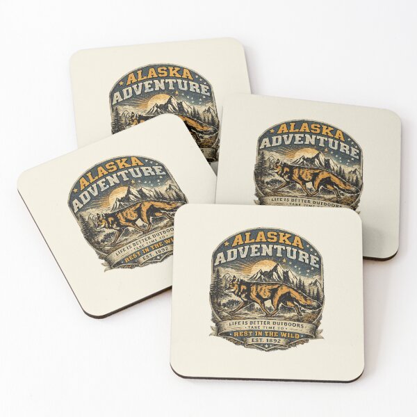 Item preview, Alaska Adventure Vintage Fox Cream / Off White – Retro Outdoor Wildlife Design designed and sold by Studio Yvonne .