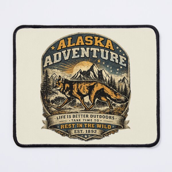 Item preview, Alaska Adventure Vintage Fox Cream / Off White – Retro Outdoor Wildlife Design designed and sold by Studio Yvonne .