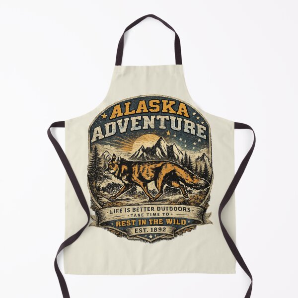 Item preview, Alaska Adventure Vintage Fox Cream / Off White – Retro Outdoor Wildlife Design designed and sold by Studio Yvonne .