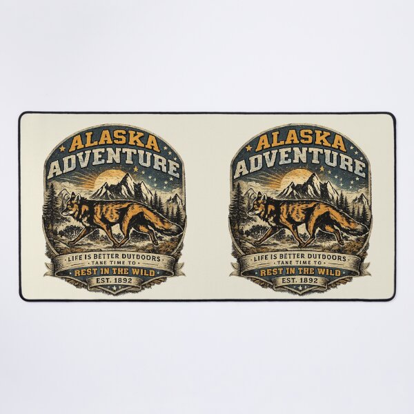 Item preview, Alaska Adventure Vintage Fox Cream / Off White – Retro Outdoor Wildlife Design designed and sold by Studio Yvonne .