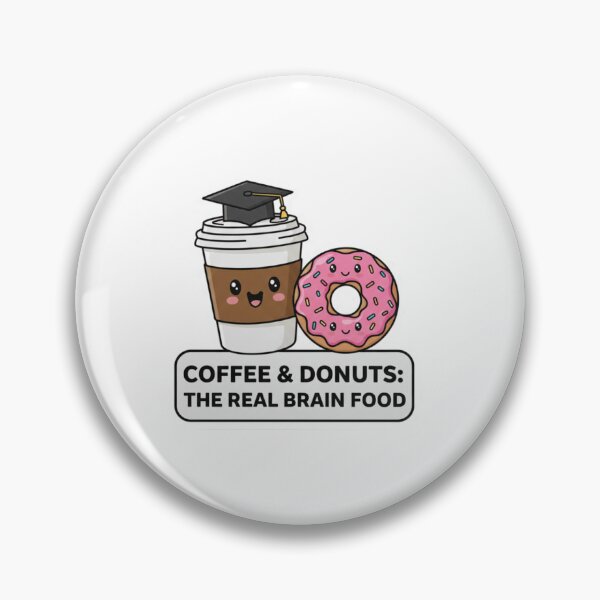 Item preview, Coffee & Donuts – The Real Brain Food | Cute Study Humor Sticker for Students & Coffee Lovers designed and sold by Gurjeetpixelart.