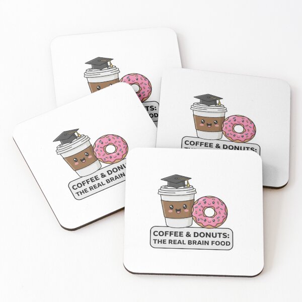 Item preview, Coffee & Donuts – The Real Brain Food | Cute Study Humor Sticker for Students & Coffee Lovers designed and sold by Gurjeetpixelart.