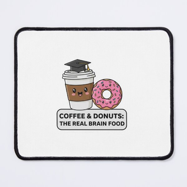 Item preview, Coffee & Donuts – The Real Brain Food | Cute Study Humor Sticker for Students & Coffee Lovers designed and sold by Gurjeetpixelart.