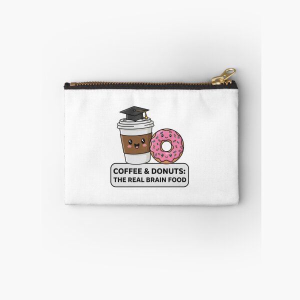 Item preview, Coffee & Donuts – The Real Brain Food | Cute Study Humor Sticker for Students & Coffee Lovers designed and sold by Gurjeetpixelart.