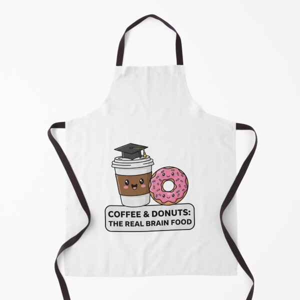 Item preview, Coffee & Donuts – The Real Brain Food | Cute Study Humor Sticker for Students & Coffee Lovers designed and sold by Gurjeetpixelart.