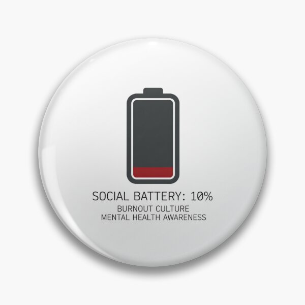 Item preview, Low Social Battery 10% Burnout Culture Illustration designed and sold by Silent Watch Threads..
