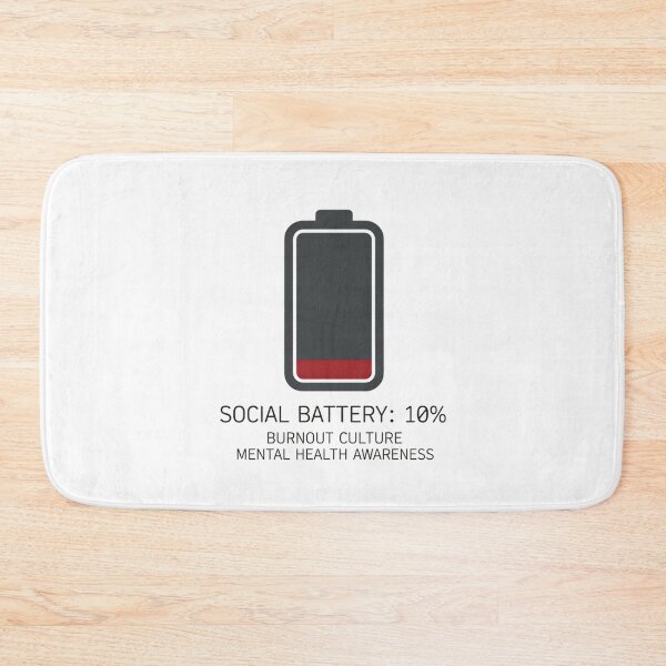 Item preview, Low Social Battery 10% Burnout Culture Illustration designed and sold by Silent Watch Threads..
