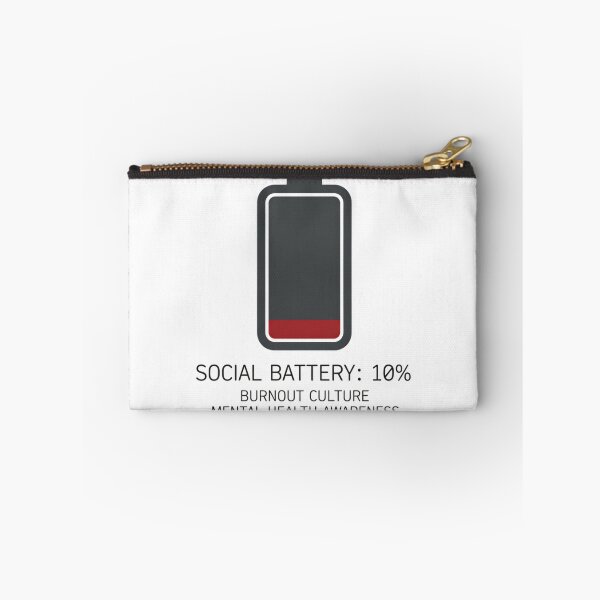 Item preview, Low Social Battery 10% Burnout Culture Illustration designed and sold by Silent Watch Threads..