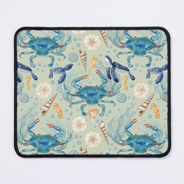 Item preview, Coastal Creatures Watercolor Pattern | Beach Decor | Green designed and sold by mwik2017.