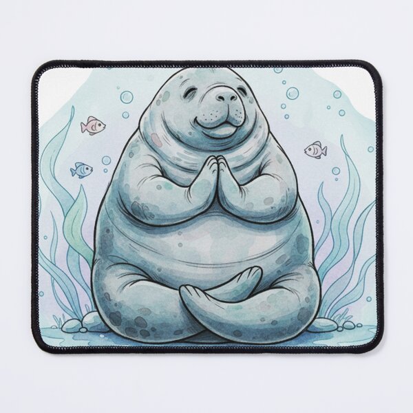 Item preview, Watercolor Manatee Yoga Time designed and sold by Litely.