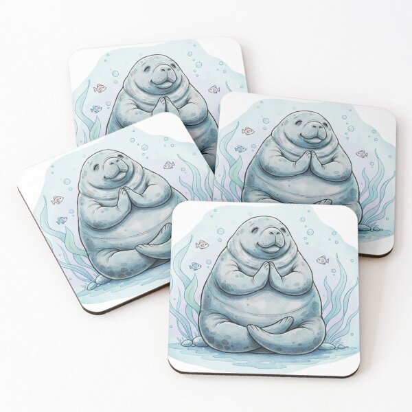 Item preview, Watercolor Manatee Yoga Time designed and sold by Litely.