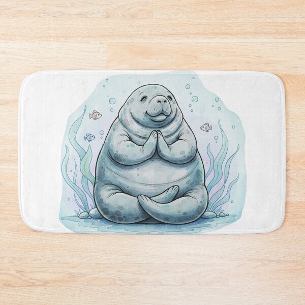 Item preview, Watercolor Manatee Yoga Time designed and sold by Litely.
