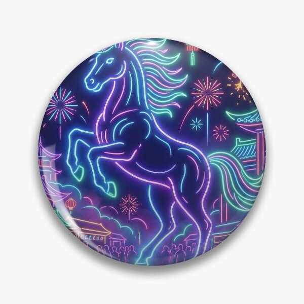 Item preview, Neon Cyberpunk Zodiac Horse Night Market Art designed and sold by zzz888.