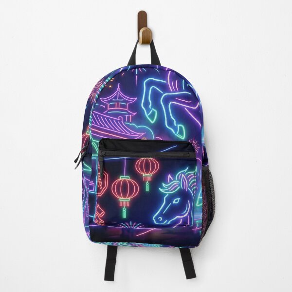 Item preview, Neon Cyberpunk Zodiac Horse Night Market Art designed and sold by zzz888.