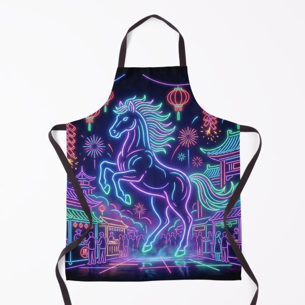 Item preview, Neon Cyberpunk Zodiac Horse Night Market Art designed and sold by zzz888.