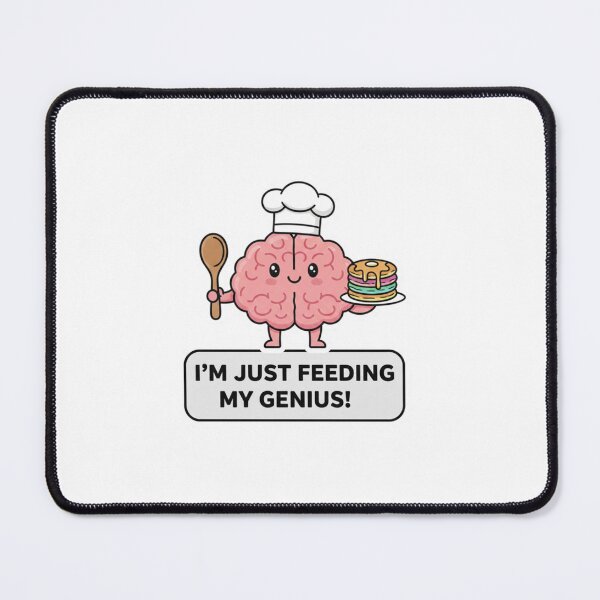 Item preview, I’m Just Feeding My Genius | Cute Brain Chef Food Humor Sticker designed and sold by Gurjeetpixelart.