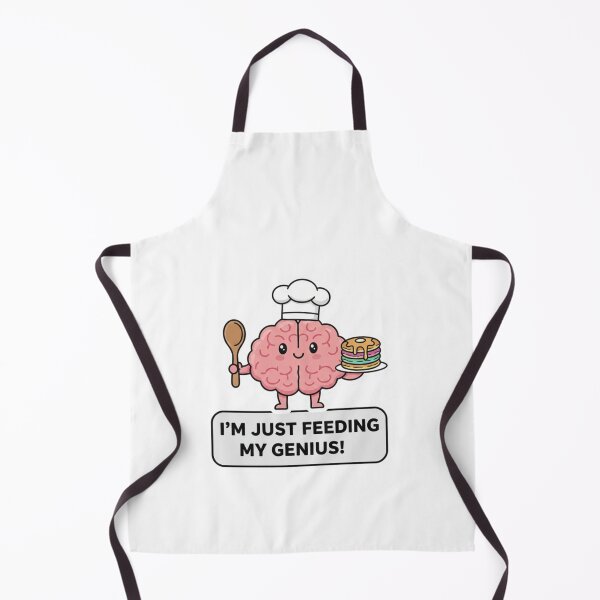 Item preview, I’m Just Feeding My Genius | Cute Brain Chef Food Humor Sticker designed and sold by Gurjeetpixelart.