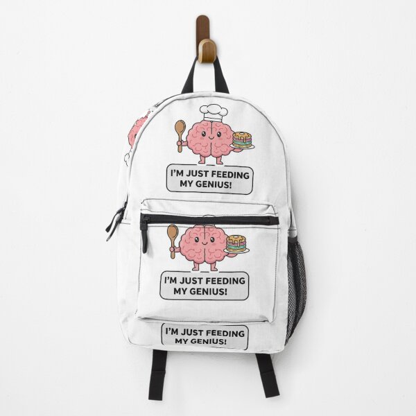Item preview, I’m Just Feeding My Genius | Cute Brain Chef Food Humor Sticker designed and sold by Gurjeetpixelart.