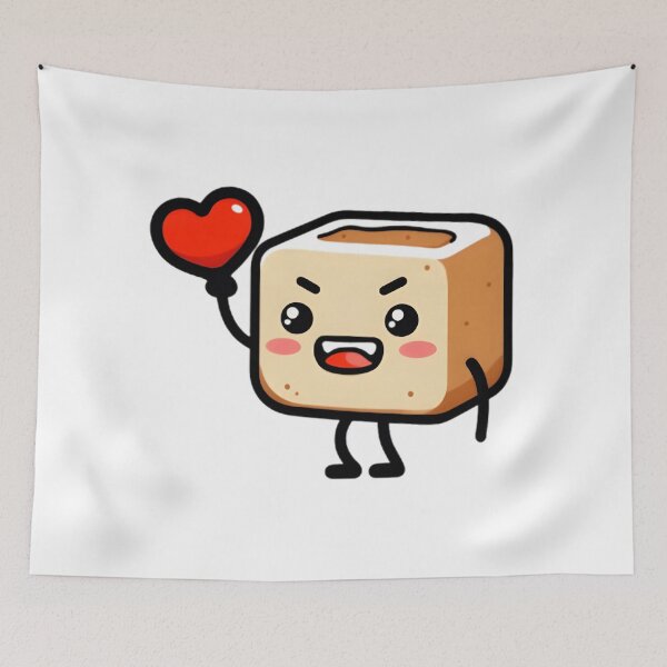 Item preview, Cheerful Toast Character Holding a Heart designed and sold by Danivique.