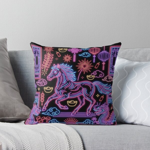 Item preview, Neon Cyberpunk Zodiac Horse and Dragon Energy designed and sold by zzz888.