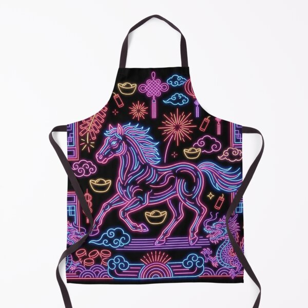 Item preview, Neon Cyberpunk Zodiac Horse and Dragon Energy designed and sold by zzz888.