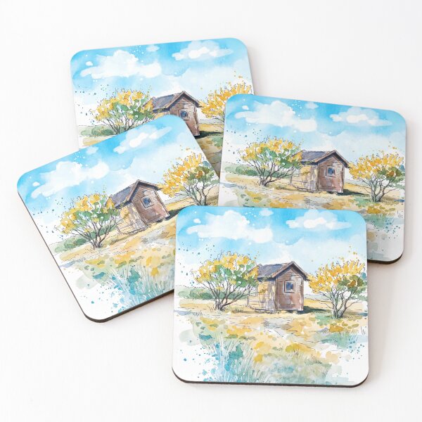 Item preview, Autumn light at Skanör Sweeden - watercolor illustration designed and sold by clausbjoern.