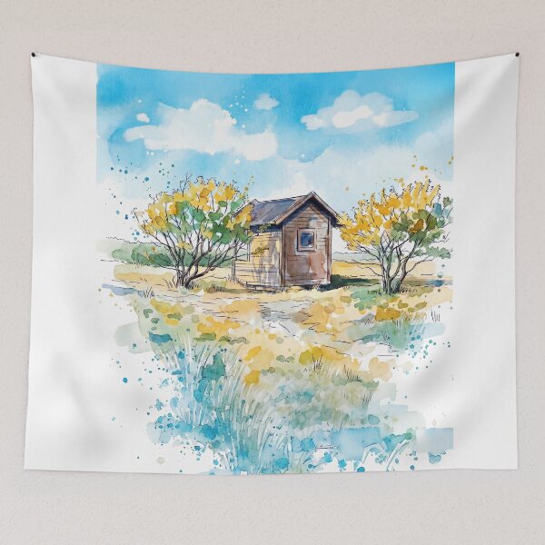 Item preview, Autumn light at Skanör Sweeden - watercolor illustration designed and sold by clausbjoern.