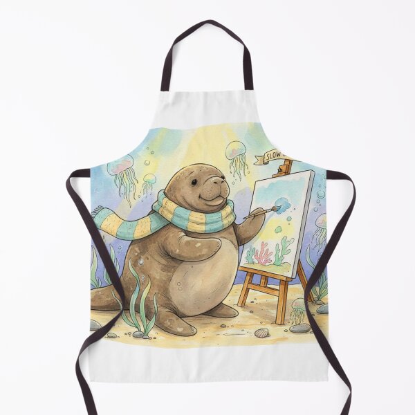 Item preview, Watercolor Manatee Painting Art designed and sold by Litely.