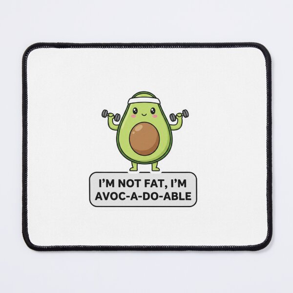 Item preview, I’m Not Fat, I’m Avoc-A-Do-Able | Cute Avocado Fitness Humor Sticker 2 designed and sold by Gurjeetpixelart.