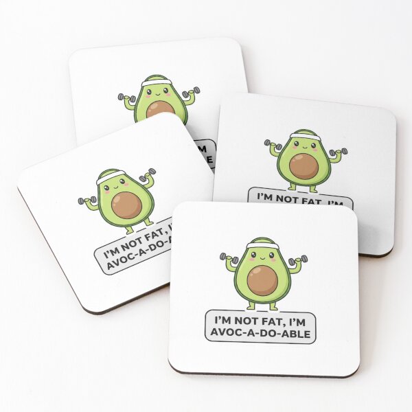 Item preview, I’m Not Fat, I’m Avoc-A-Do-Able | Cute Avocado Fitness Humor Sticker 2 designed and sold by Gurjeetpixelart.