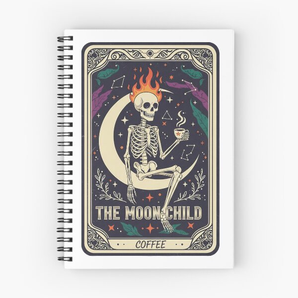 Item preview, The Moon Child - Vintage Skeleton Coffee Tarot designed and sold by Jas Artist.