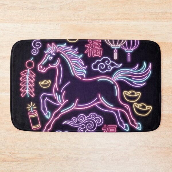 Item preview, Neon Glowing Zodiac Horse and Fortune Fu Character designed and sold by zzz888.