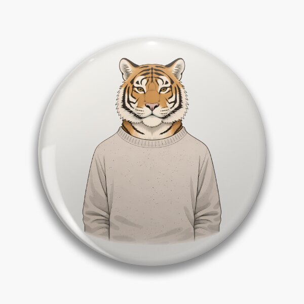 Item preview, Minimalist Tiger in Knit Sweater Illustration designed and sold by Ombrya.
