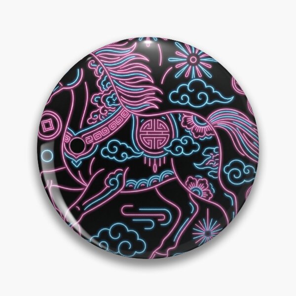Item preview, Neon Cyberpunk Zodiac Horse and Auspicious Symbols designed and sold by zzz888.