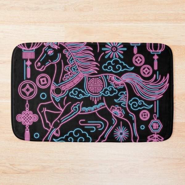 Item preview, Neon Cyberpunk Zodiac Horse and Auspicious Symbols designed and sold by zzz888.