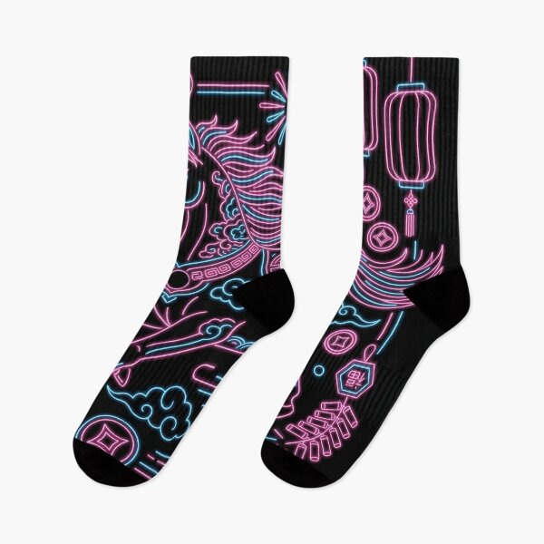 Item preview, Neon Cyberpunk Zodiac Horse and Auspicious Symbols designed and sold by zzz888.