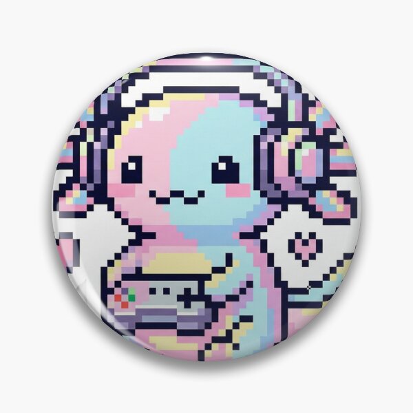 Artikelvorschau, Gamer Axolotl – Kawaii Gaming-Aufkleber entworfen und verkauft von The Visual Hub.