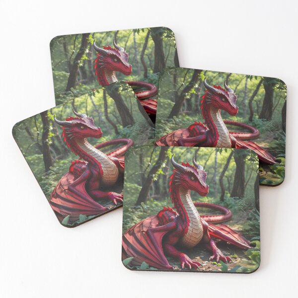 Item preview, Red dragoness sat in a lush green forest designed and sold by adriansmith31.