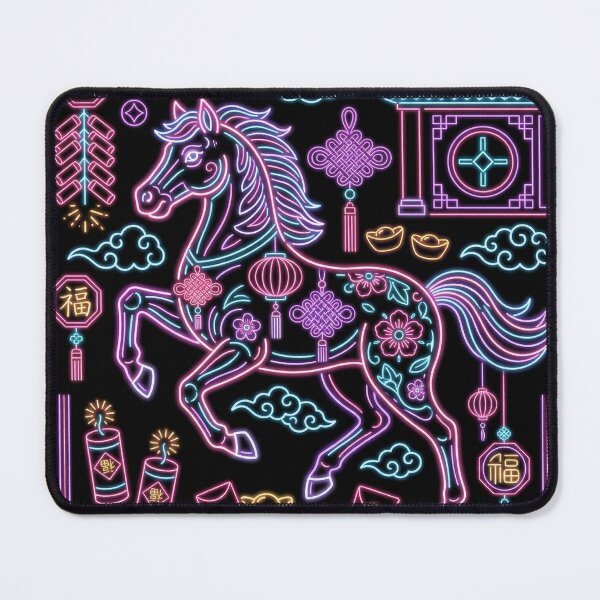 Item preview, Neon Floral Zodiac Horse and Fortune Symbols designed and sold by zzz888.