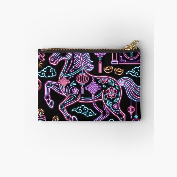 Item preview, Neon Floral Zodiac Horse and Fortune Symbols designed and sold by zzz888.