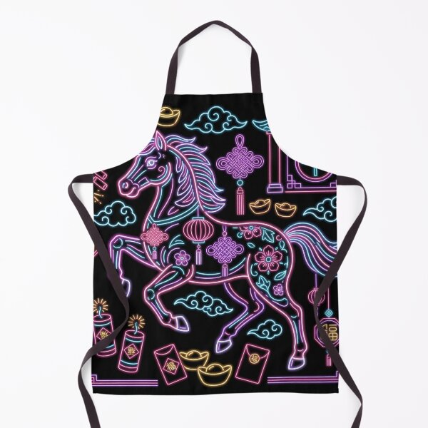 Item preview, Neon Floral Zodiac Horse and Fortune Symbols designed and sold by zzz888.