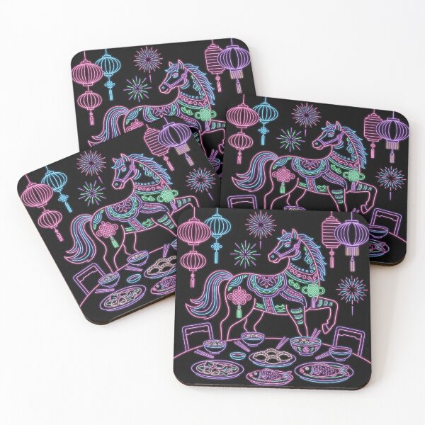 Item preview, Neon Zodiac Horse and Lunar Reunion Feast designed and sold by zzz888.