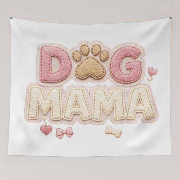 Item preview, Dog Mama Pink Patch Letters (Bold Pink) designed and sold by vividdigits.