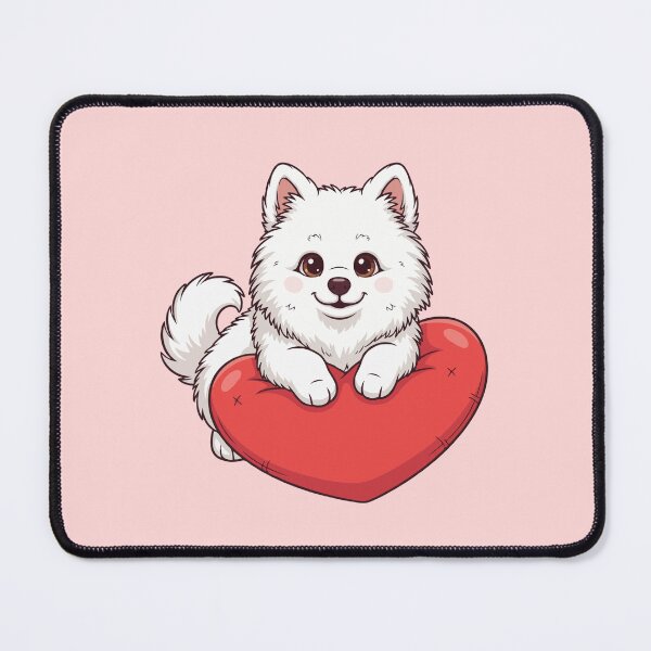 Item preview, Cute Samoyed Puppy Holding Red Heart – Valentine Dog designed and sold by The Real Life Symphony.