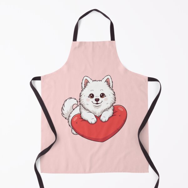 Item preview, Cute Samoyed Puppy Holding Red Heart – Valentine Dog designed and sold by The Real Life Symphony.