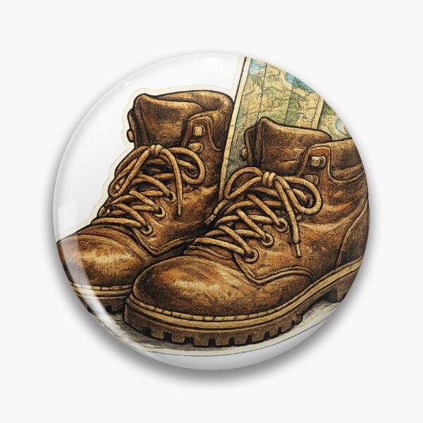 Item preview, Hiking boots with map – Outdoor adventure travel motif designed and sold by LongIslandDesgn.