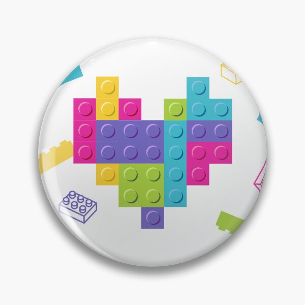 Item preview, Plastic Brick Heart - Vibrant Spring Colors (pink, green) designed and sold by YonderAndBeyond.